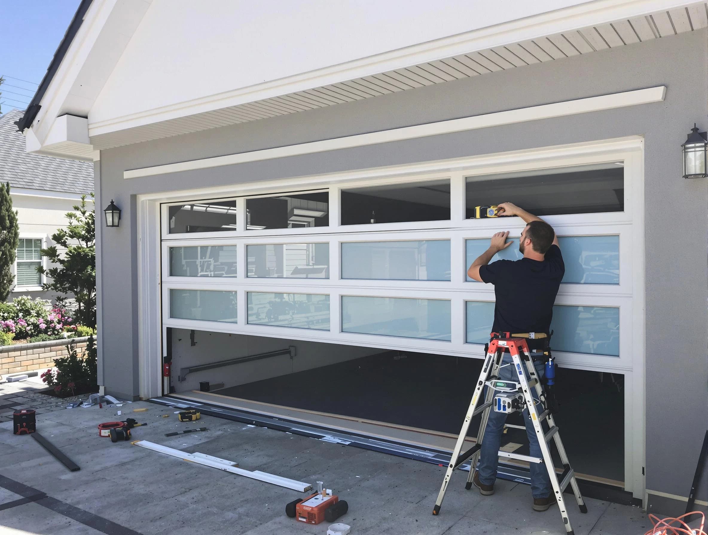 Wilmette Garage Door Repair team performing garage door replacement in Wilmette