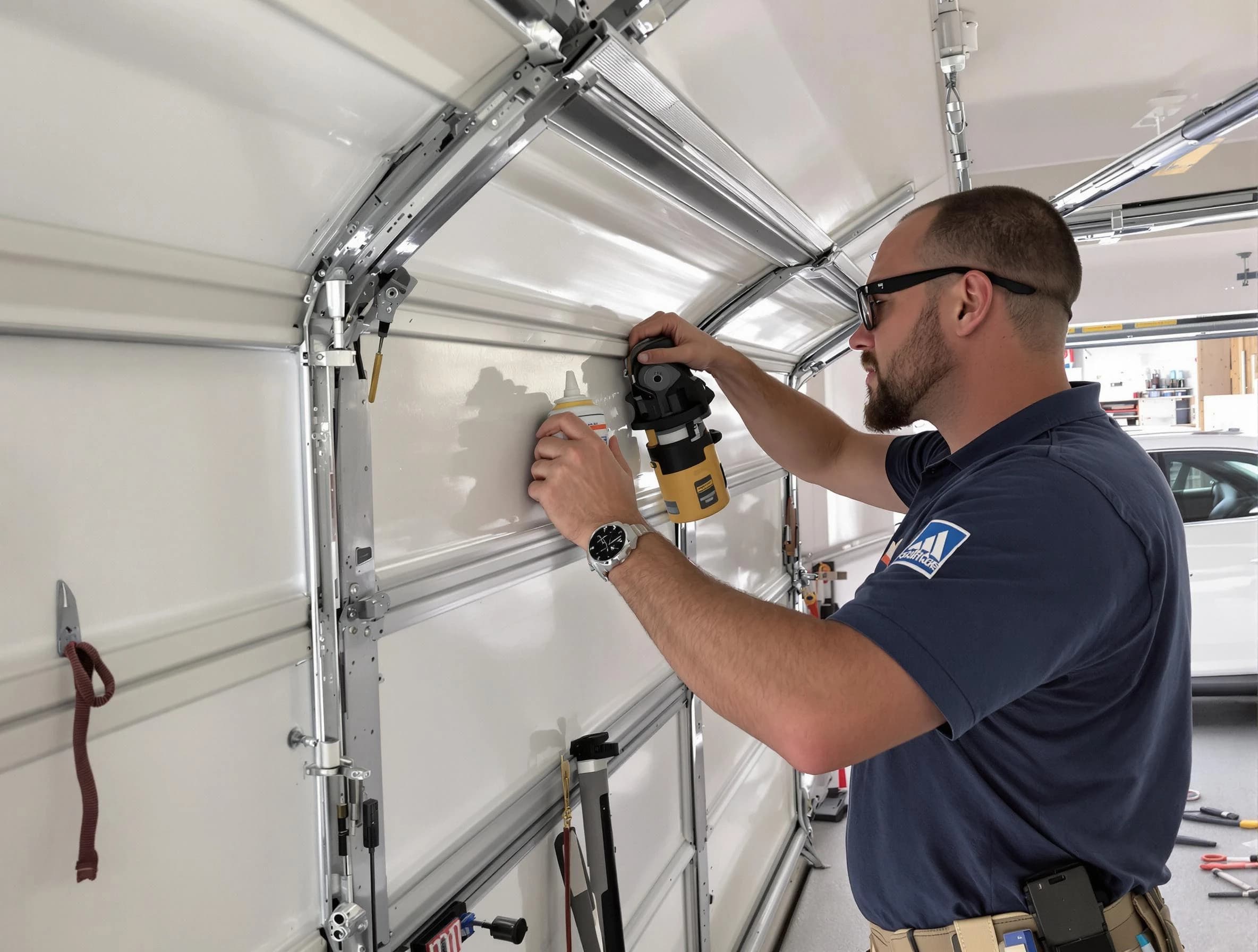 Wilmette Garage Door Repair technician performing comprehensive noise reduction service in Wilmette