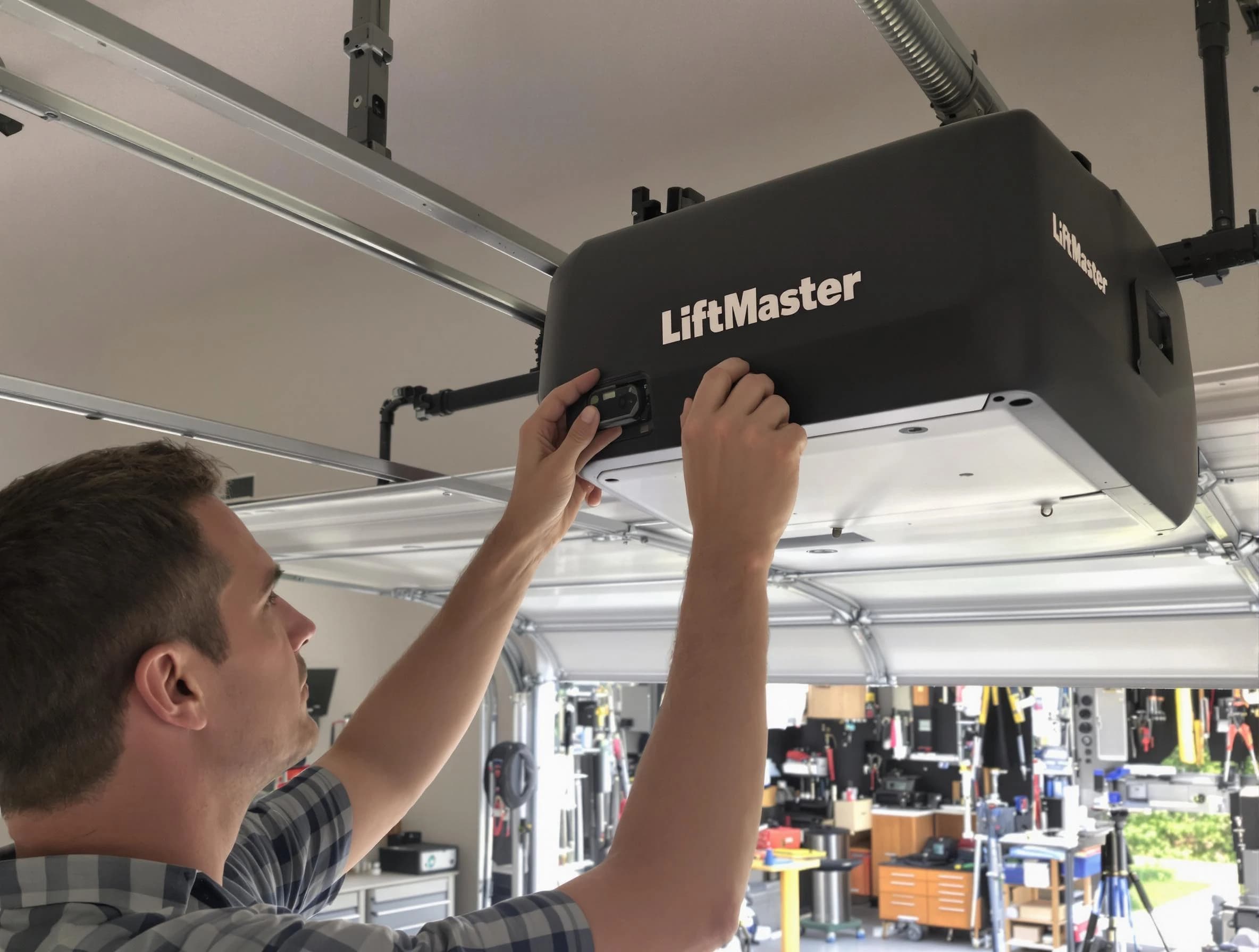 Wilmette Garage Door Repair technician repairing garage door opener in Wilmette