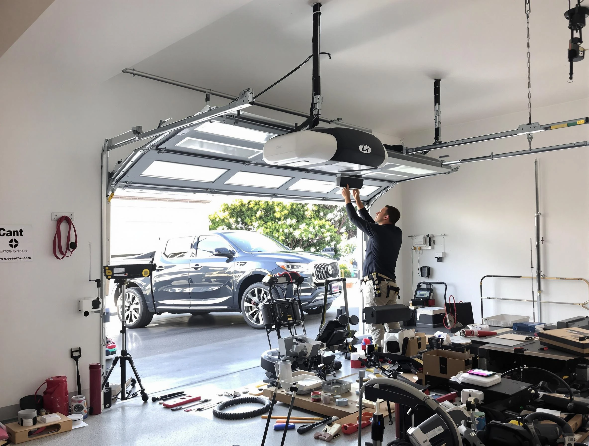 Wilmette Garage Door Repair specialist installing smart garage door opener system in Wilmette home
