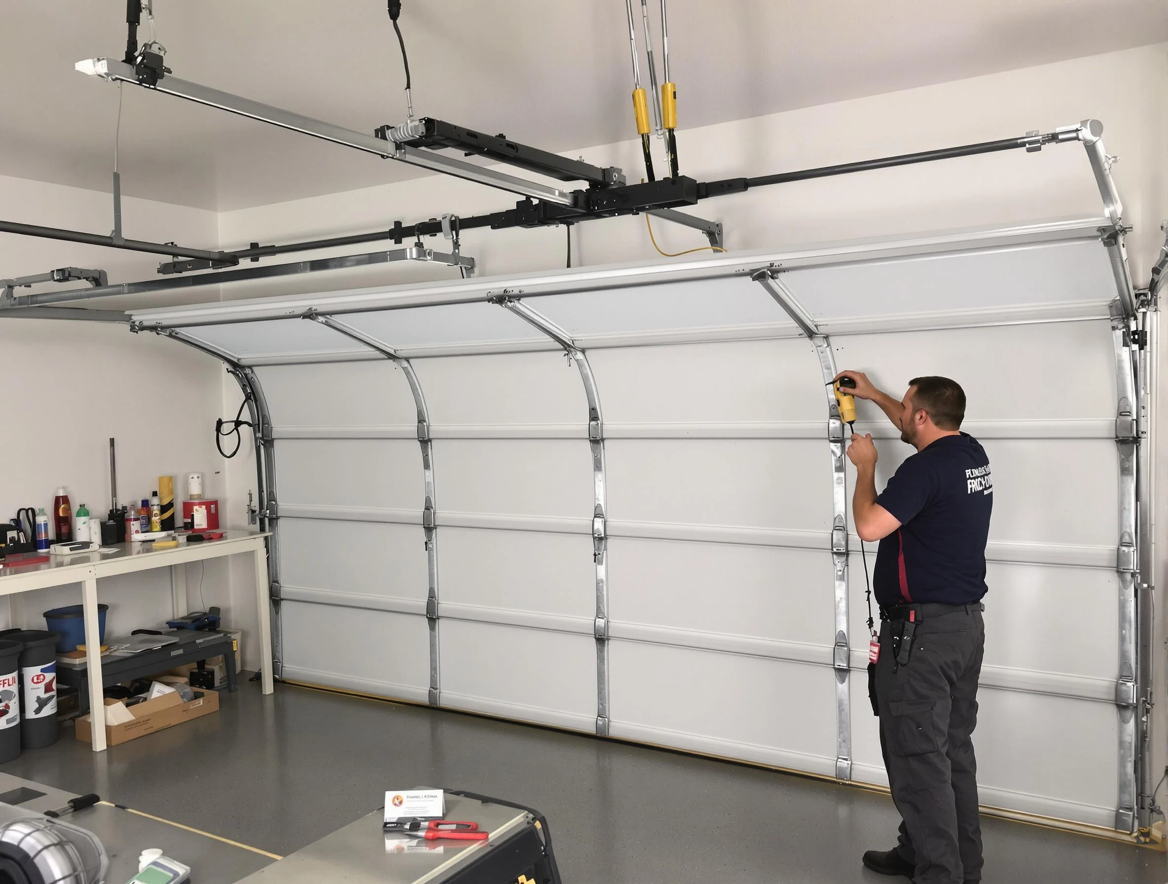Wilmette Garage Door Repair certified technician performing overhead door system repair in Wilmette