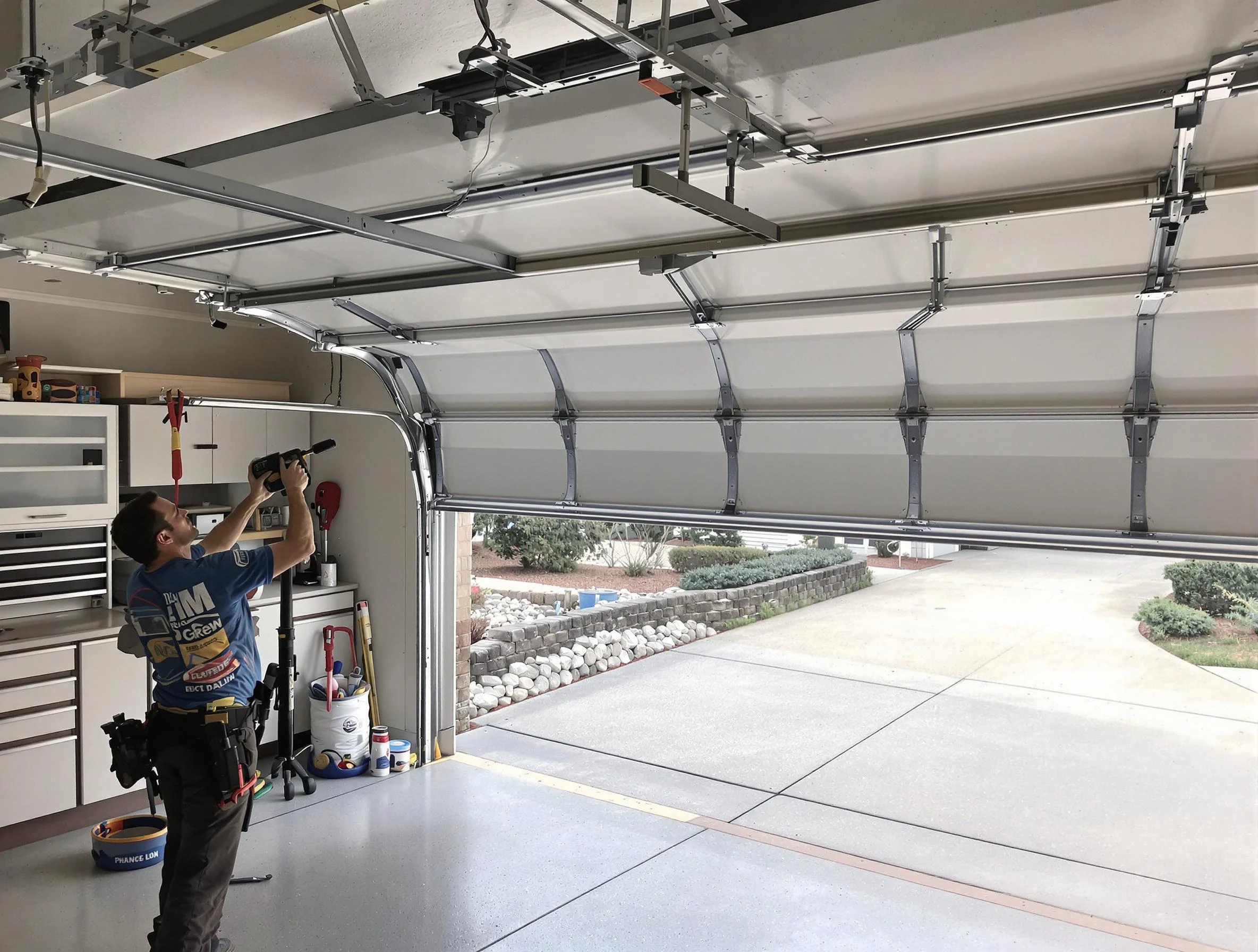 Garage door track repair service by Wilmette Garage Door Repair in Wilmette